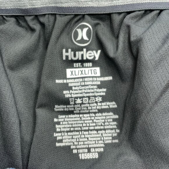 NEW Hurley Men's XL Regular Fit Swim Shorts Navy Blue & Striped Polyester - Picture 5 of 6